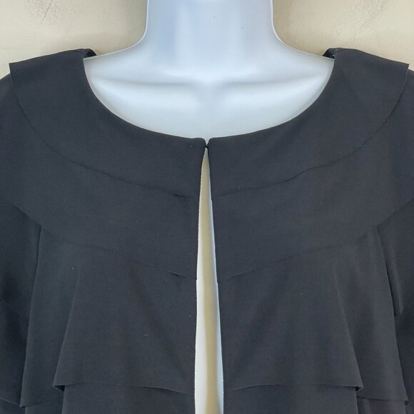 Joseph Ribkoff Bolero Cropped Jacket Womens Large Black Tiered Timeless Classic - Picture 6 of 10